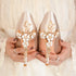 Elegant Crystal-Embellished Silk Pointed Toe Pumps for Women - Luxurious High Heels Perfect for Bridal and Evening Wear, Sexy Dress Shoes with Thin Heels